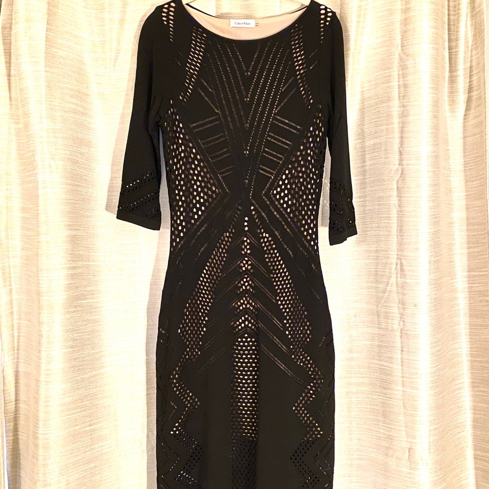 Calvin Klein Black & Nude/Tan Dress - Picture 1 of 5